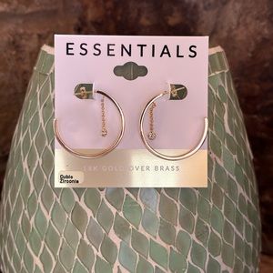 Essentials 18K CZ Hoop Earrings